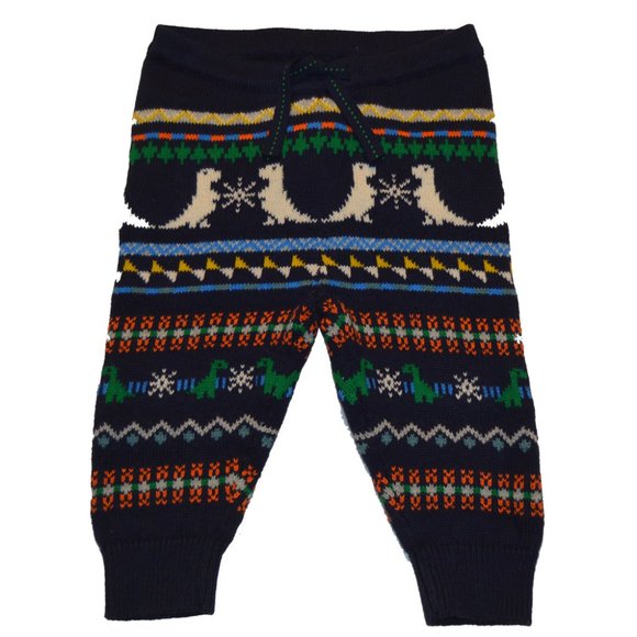 Baby Gap NWT Navy Dinosaur Fair Isle Sweater Pants 3-6 Months - Picture 1 of 1